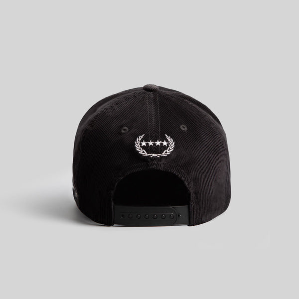 Forever21 ALL HUSTLE NO LUCK BLACK CORDUROY TRUCKER HAT Black