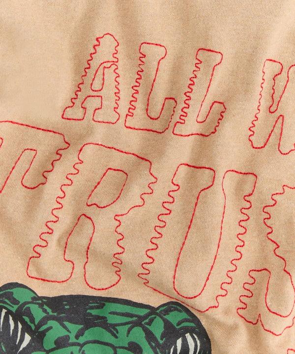 Forever21 All We Trust Is Us Embroidered Short Sleeve Tee - Khaki KHAKI