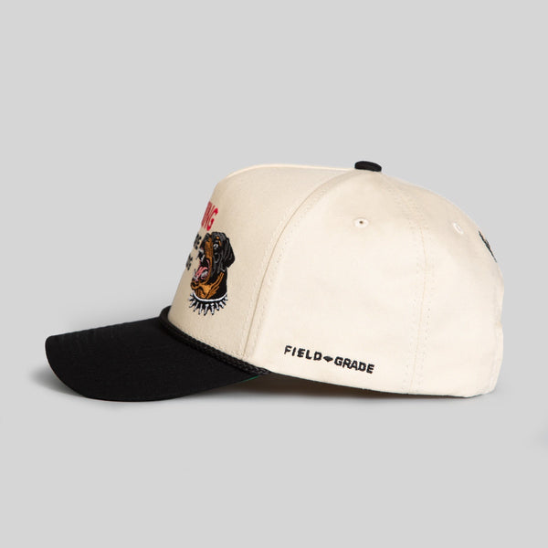 Forever21 BEWARE Of ROTTY SAND BLACK TWILL TRUCKER HAT Beige
