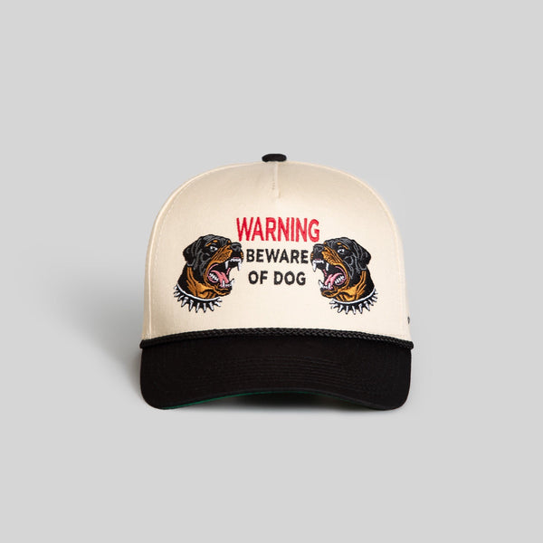 Forever21 BEWARE of ROTTY SAND BLACK TWILL TRUCKER HAT Beige