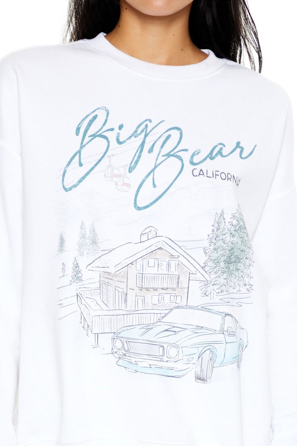 Forever21 Big Bear California Graphic Pullover WHITE/MULTI