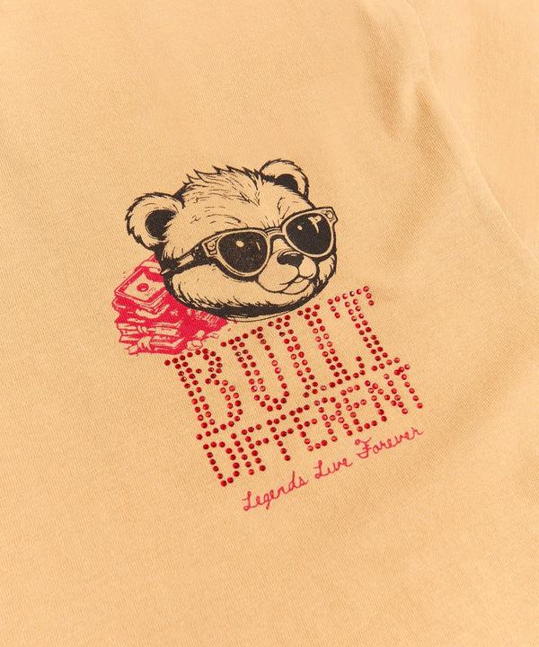 Forever21 Built Different Rhinestone Short Sleeve Tee - Khaki KHAKI