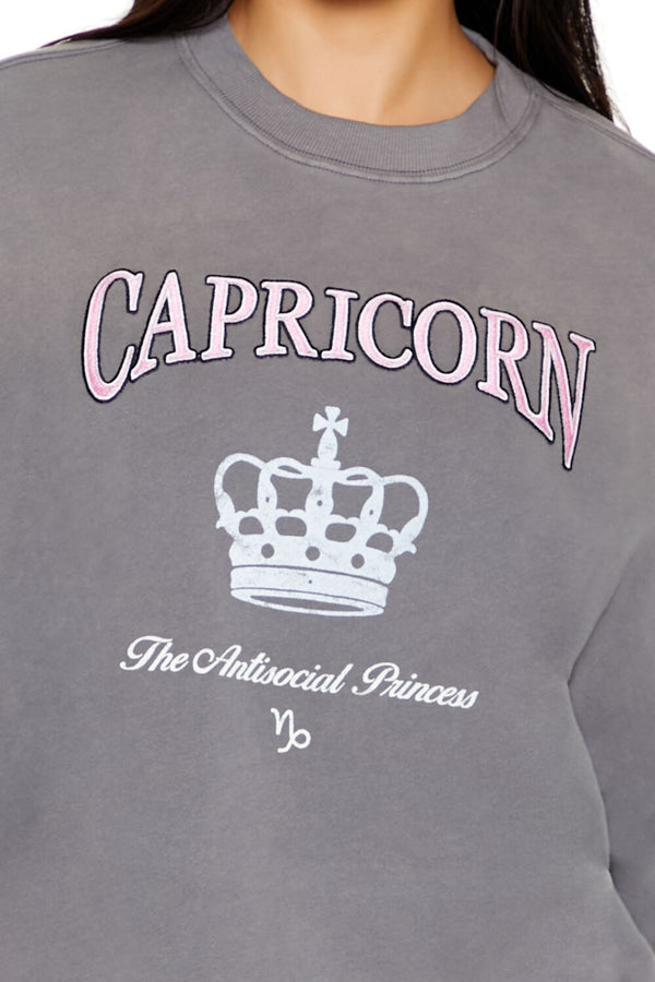 Forever21 Capricorn Antisocial Princess Pullover DARK GREY/MULTI