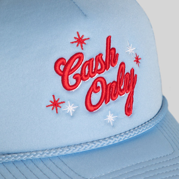 Forever21 CASH ONLY UNI BLUE FOAM MESH TRUCKER Blue