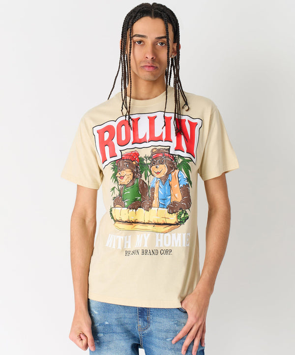 Forever21 Cheech & Chong Rollin Homies Short Sleeve Tee - Khaki KHAKI