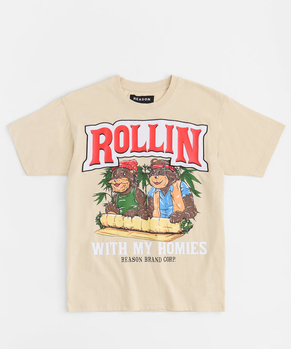 Forever21 Cheech & Chong Rollin Homies Short Sleeve Tee - Khaki KHAKI