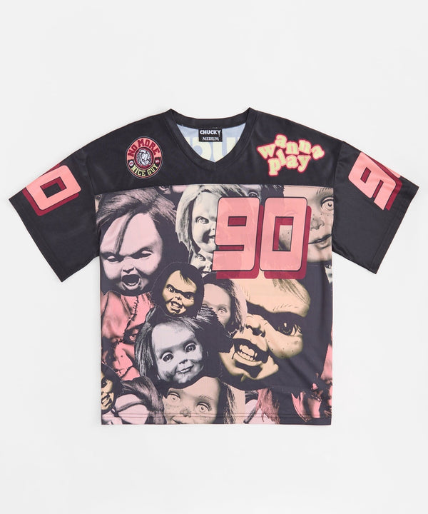 Forever21 Chucky Wanna Play Football Jersey - Black BLACK