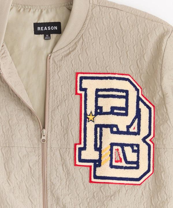 Forever21 Coaches Chenille Patched Jacket - Light Green LIGHT GREEN