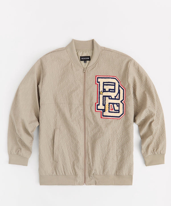 Forever21 Coaches Chenille Patched Jacket - Light Green LIGHT GREEN