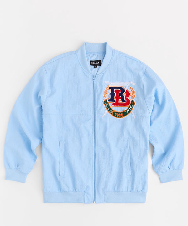 Forever21 Coaches RB Applique Jacket - Light Blue LIGHT BLUE