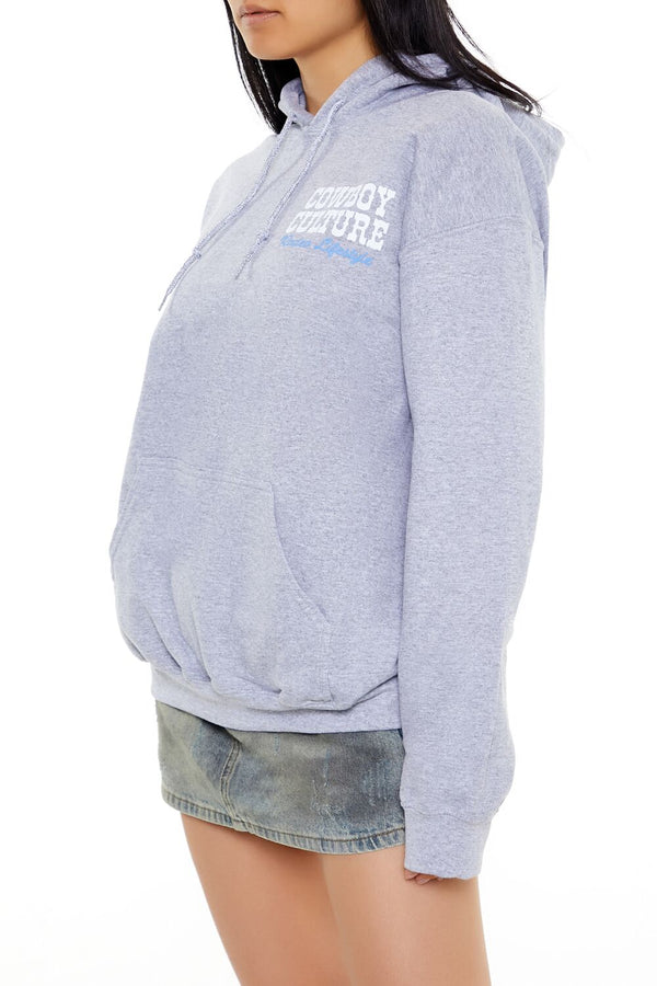 Forever21 Cowboy Culture Graphic Hoodie HEATHER GREY