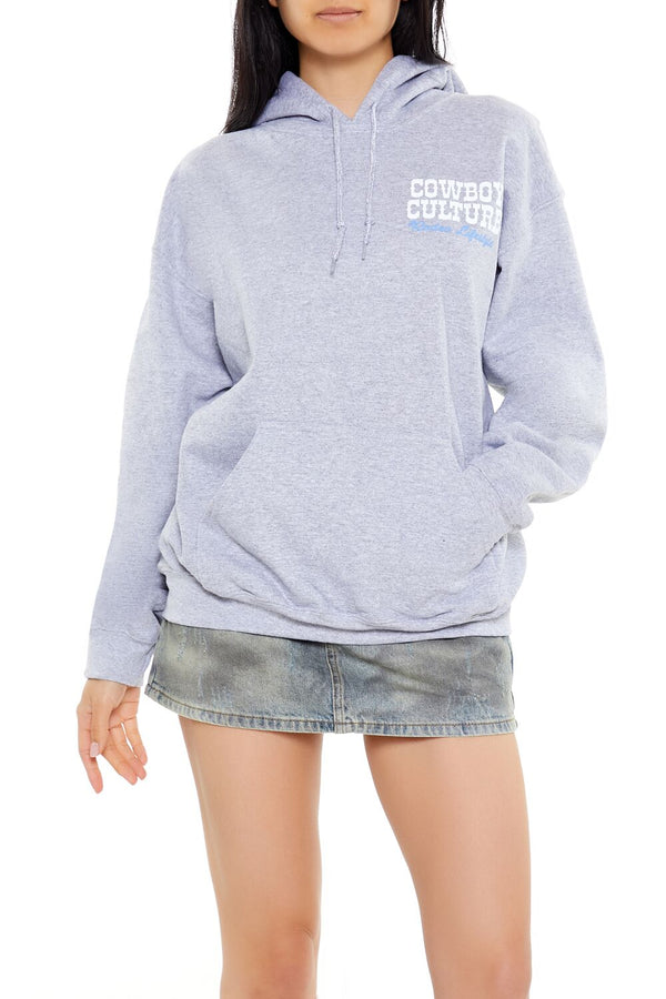 Forever21 Cowboy Culture Graphic Hoodie HEATHER GREY