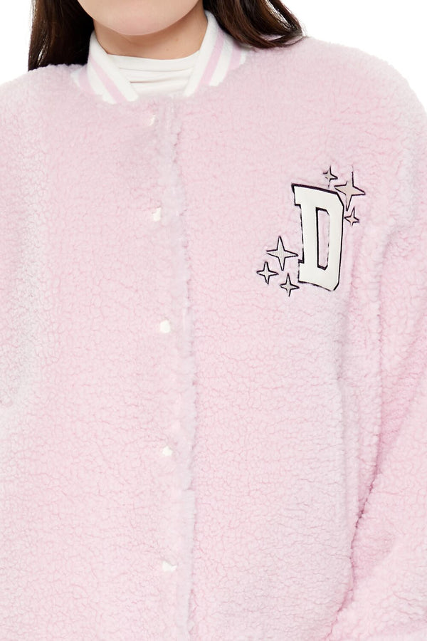 Forever21 Delusional Varsity Bomber Jacket PETAL PINK