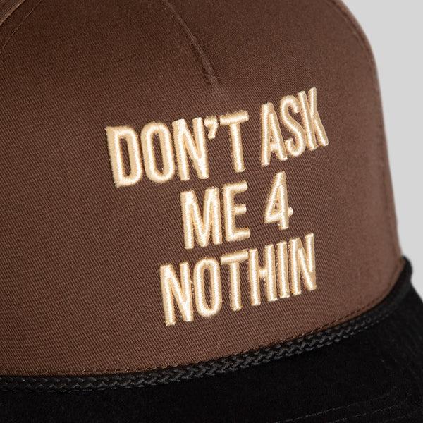 Forever21 DON'T ASK ME MOCHA BLACK TWILL SUEDE TRUCKER Brown