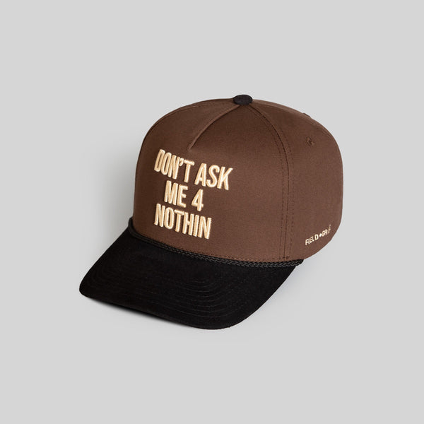 Forever21 DON'T ASK ME MOCHA BLACK TWILL SUEDE TRUCKER Brown