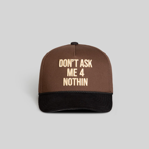 Forever21 DON'T ASK ME MOCHA BLACK TWILL SUEDE TRUCKER Brown