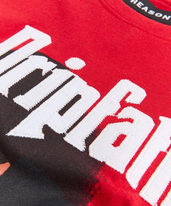 Forever21 Dripfather Applique Short Sleeve Tee - Red RED