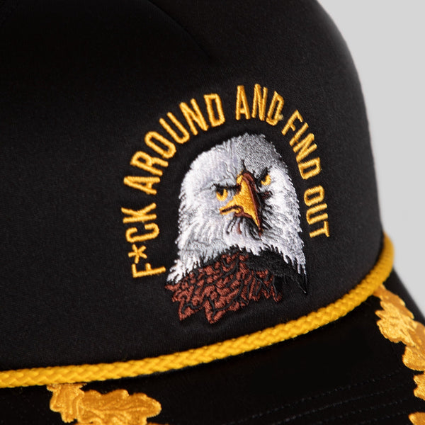 Forever21 F*CK AROUND And FIND OUT BLACK FOAM TRUCKER Black