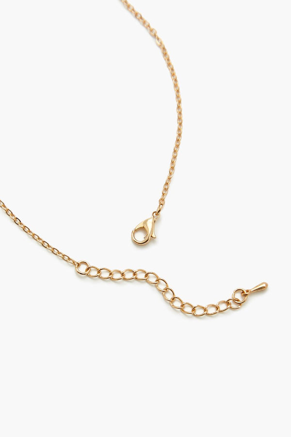 Forever21 Faux Gem Cross Pendant Necklace GOLD/CLEAR