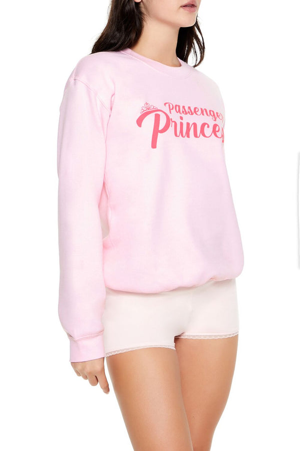 Forever21 Fleece Passenger Princess Pullover PINK/MULTI