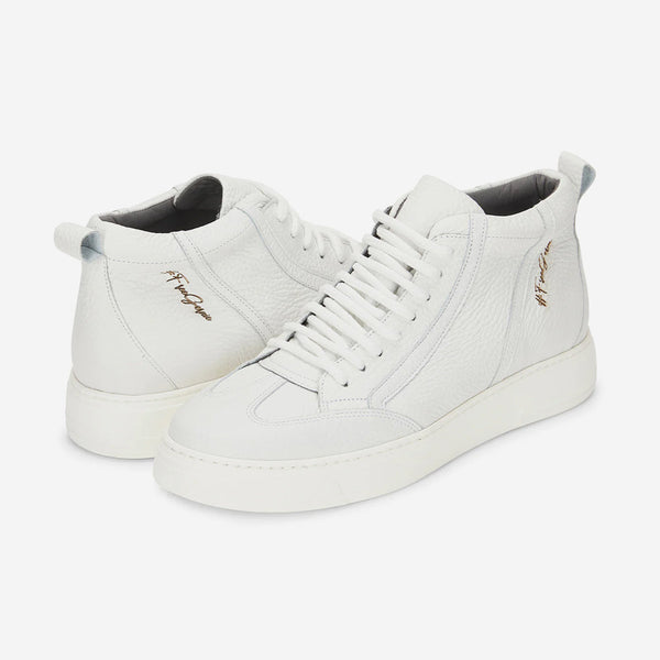 Forever21 18's Garda Leather High Top White