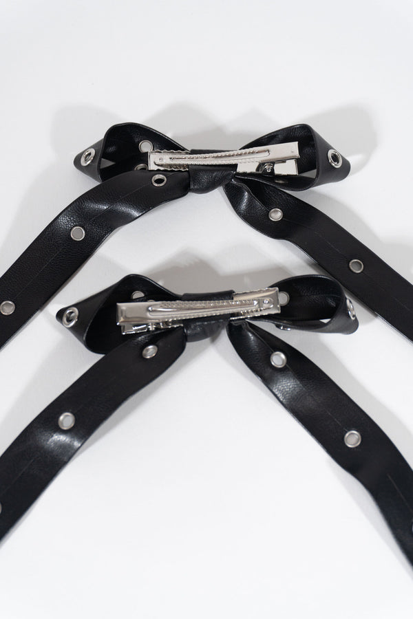 Forever21 Accented Bow Hair Clips BLACK