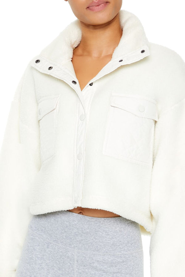 Forever21 Active Faux Shearling Jacket VANILLA