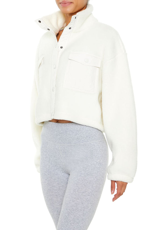 Forever21 Active Faux Shearling Jacket VANILLA