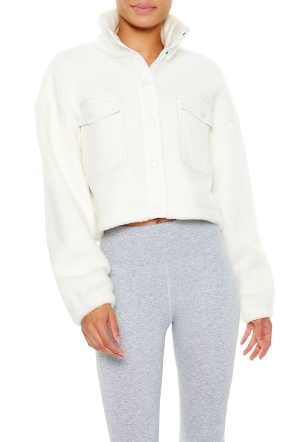 Forever21 Active Faux Shearling Jacket VANILLA