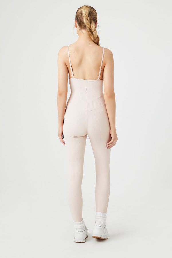 Forever21 Active Fitted Cami Jumpsuit NUDE PINK