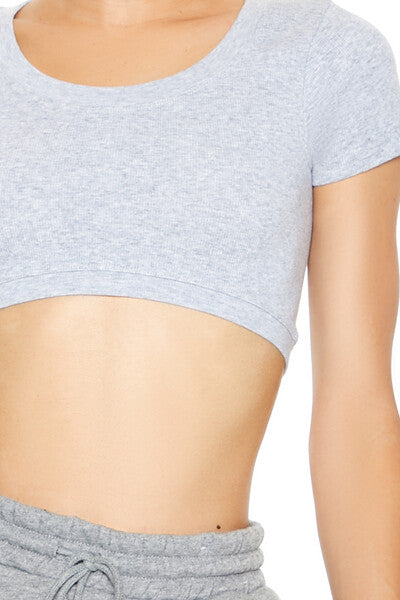 Forever21 Active Seamless Cropped Tee HEATHER GREY