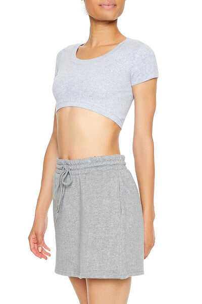 Forever21 Active Seamless Cropped Tee HEATHER GREY