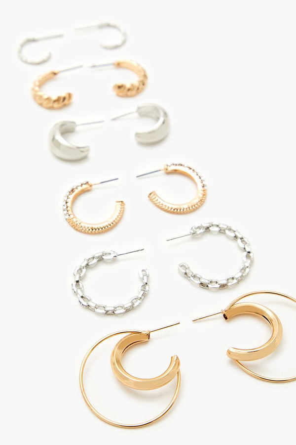 Forever21 Assorted Hoop Earring Set GOLD/SILVER