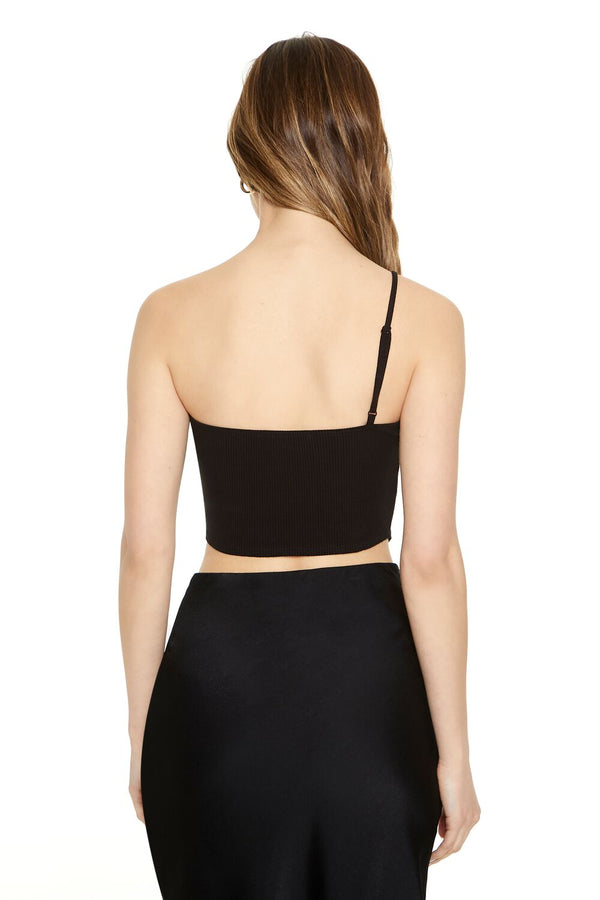 Forever21 Asymmetrical One-Shoulder Cami BLACK