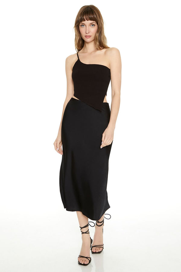 Forever21 Asymmetrical One-Shoulder Cami BLACK