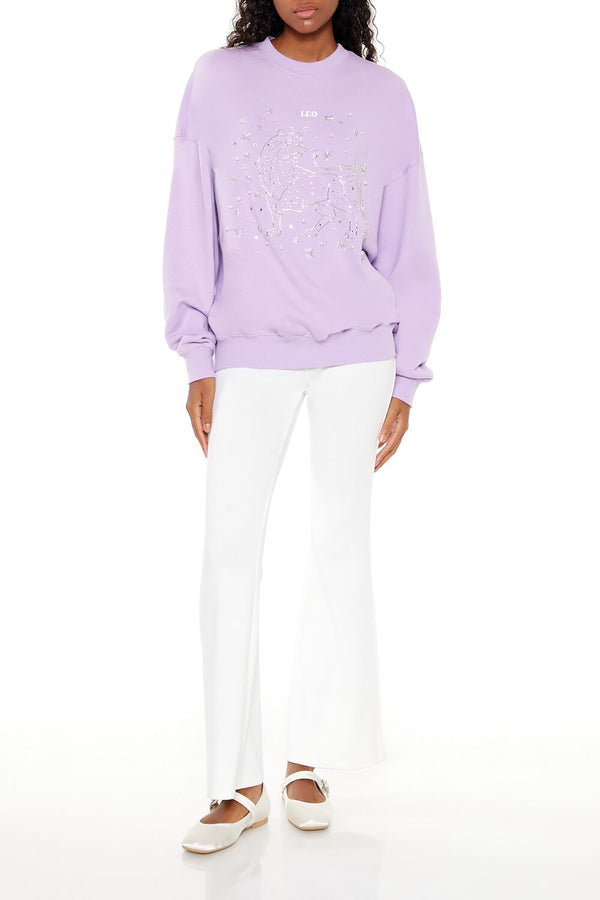Forever21 Beaded Leo Pullover LAVENDER/MULTI