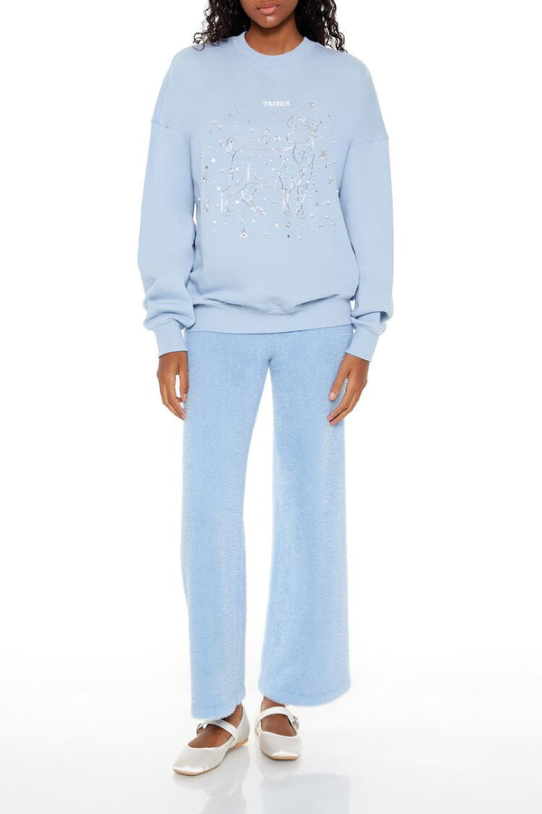 Forever21 Beaded Taurus Pullover STONE BLUE/MULTI