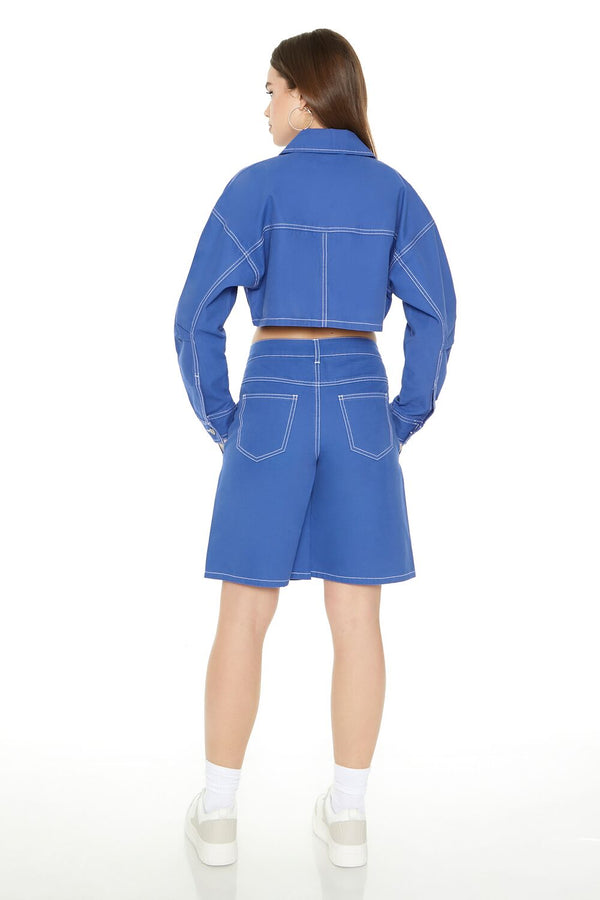 Forever21 Bermuda Twill Shorts COBALT