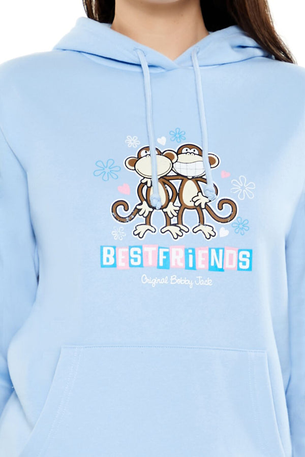 Forever21 Bobby Jack Fleece Hoodie BLUE/MULTI