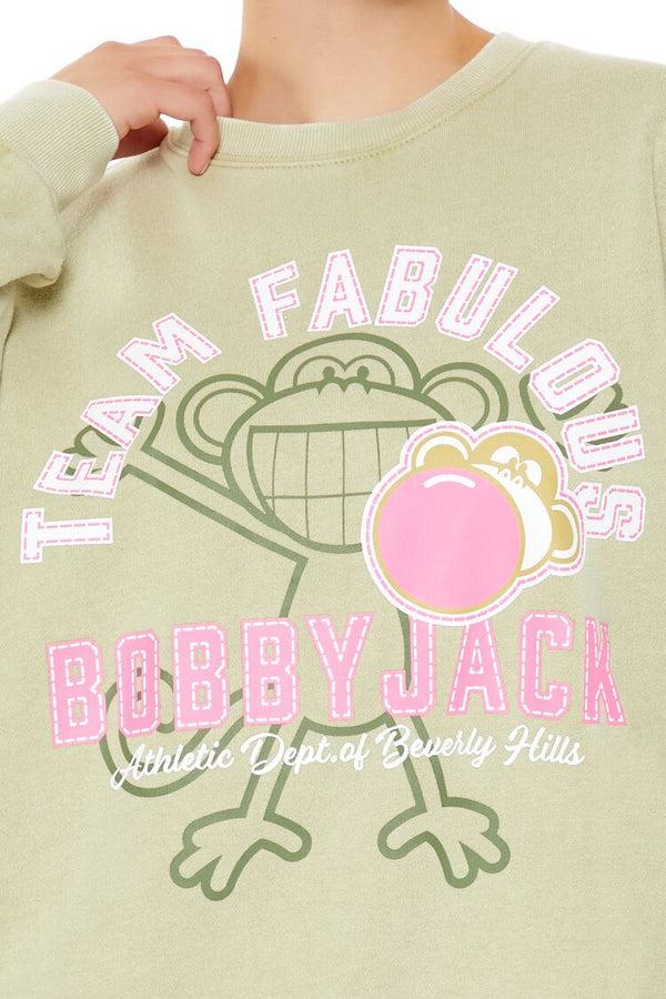 Forever21 Bobby Jack Graphic Pullover GREEN/MULTI