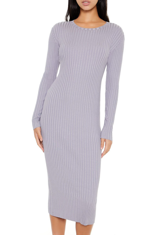 Forever21 Bodycon Midi Sweater Dress LIGHT GREY