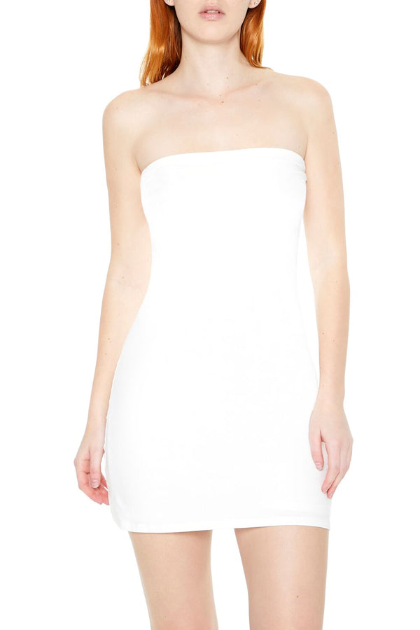 Forever21 Bodycon Tube Mini Dress WHITE