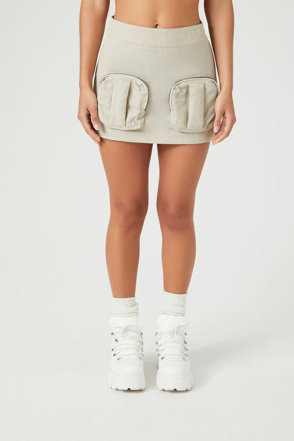 Forever21 Cargo Utility Mini Skirt BIRCH