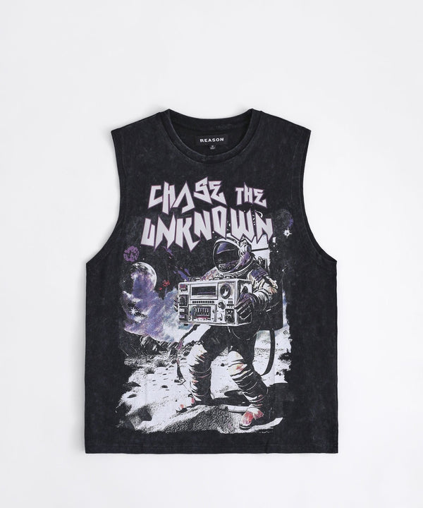 Forever21 Chase the Unknown Muscle Tee - Black BLACK