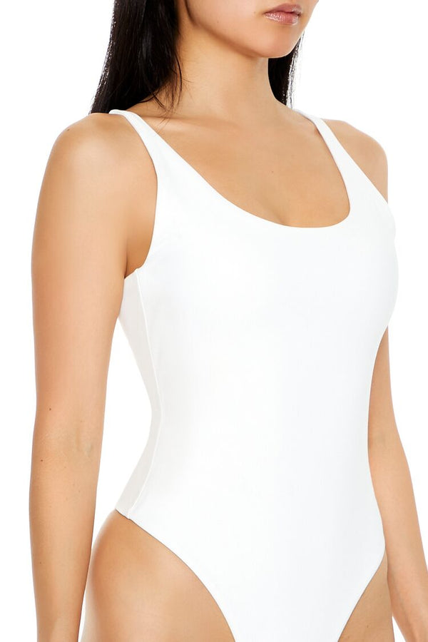 Forever21 Contour Sculpt Cami Bodysuit WHITE
