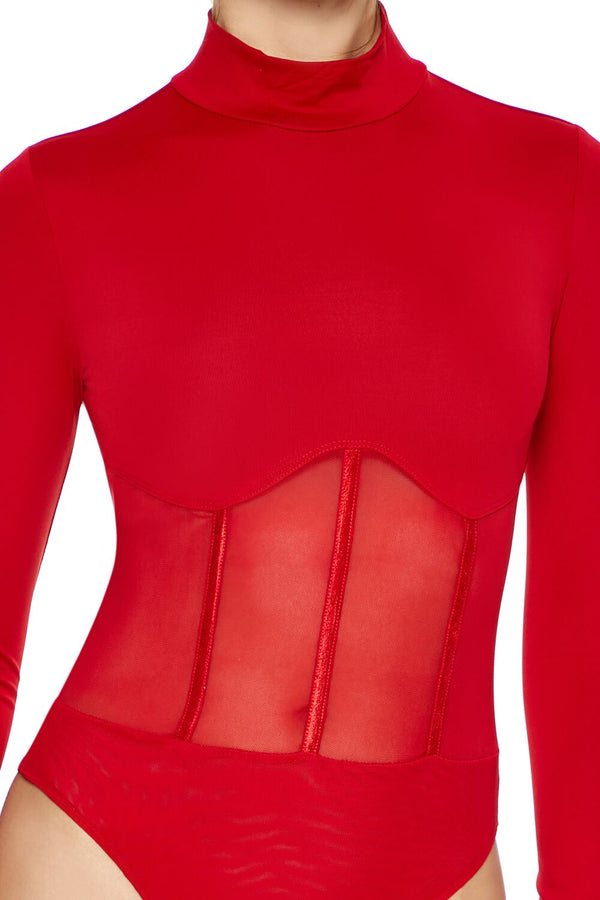 Forever21 Contour Sculpt Corset Bodysuit DARK RED