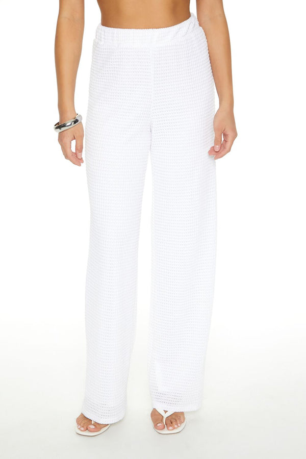 Forever21 Crochet Straight-Leg Pants WHITE