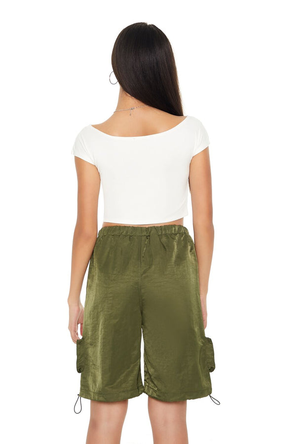 Forever21 Cropped Boat-Neck Tee CREAM
