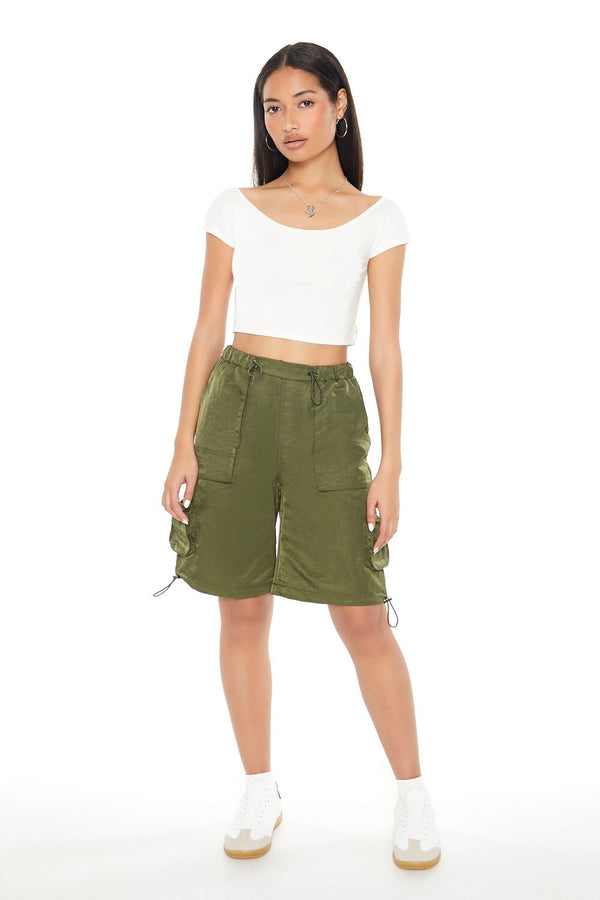 Forever21 Cropped Boat-Neck Tee CREAM