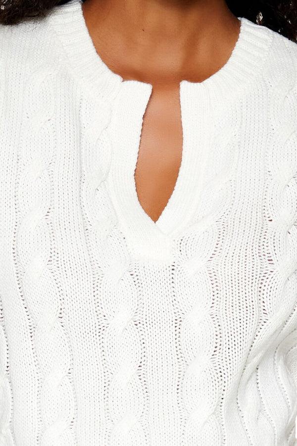 Forever21 Cropped Cable Knit Sweater Vest CREAM
